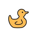 Rubber duck flat color icon. Isolated on white background Royalty Free Stock Photo