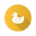 Rubber duck flat design long shadow glyph icon