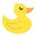 Rubber duck flat icon, baby toy and shower Royalty Free Stock Photo