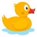 Rubber Duck Flat Icon Isolated on White Royalty Free Stock Photo