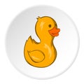 Rubber duck icon, cartoon style Royalty Free Stock Photo