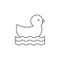 Rubber duck icon. Element of swimming poll thin line icon