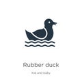 Rubber duck icon vector. Trendy flat rubber duck icon from kid and baby collection isolated on white background. Vector Royalty Free Stock Photo