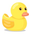 Rubber duck icon. Yellow bath toy in cartoon style Royalty Free Stock Photo