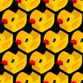 Rubber duck isometric pattern seamless. background of kids fabric