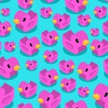 Rubber duck isometric pattern seamless. background of kids fabric