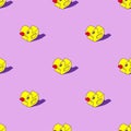 Rubber duck isometric pattern seamless. background of kids fabric