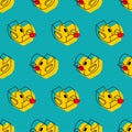 Rubber duck isometric pattern seamless. background of kids fabric