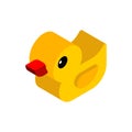 Rubber duck isometric style icon. Vector illustration