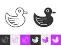 Rubber Duck Kid game simple black line vector icon Royalty Free Stock Photo