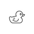 Rubber duck line icon