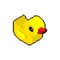 Rubber duck pixel art. 8 bit pixelated Vector illustration