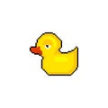 Rubber duck pixel art isolated. 8 bit toy. pixelated Vector illustration
