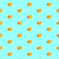 Rubber duck pixel art pattern seamless. 8 bit background. pixelated Ornament of kids fabric