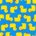 Rubber duck pixel art pattern seamless. 8 bit toy background. pixelated texture