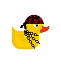 Rubber duck punk. Duck toy punker. yellow punky