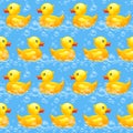 Rubber duck seamless pattern