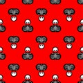 Rubber duck skeleton pattern seamless. Bone toy background. Vector texture