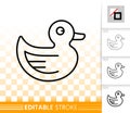 Rubber Duck simple black line vector icon