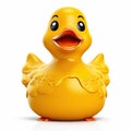 Rubber duck toy on white background. Cute rubber duck on white background, generative Royalty Free Stock Photo