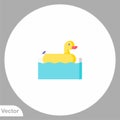 Rubber duck vector icon sign symbol Royalty Free Stock Photo