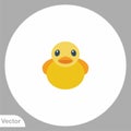 Rubber duck vector icon sign symbol Royalty Free Stock Photo