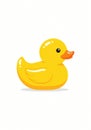rubber duck, vector illustration, on solid white background in clean modern style Royalty Free Stock Photo