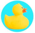 Rubber Duck Yellow Toy For Swimming On White