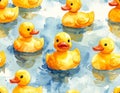 Rubber Duckies Floating in Water Royalty Free Stock Photo