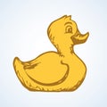 Rubber Ducking. Vector drawing Royalty Free Stock Photo