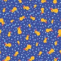 Rubber ducklings seamless vector pattern Royalty Free Stock Photo