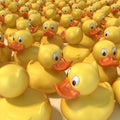 Rubber ducks background 3d illustration