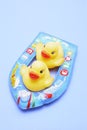 Rubber Ducks on Inflatable Boat Royalty Free Stock Photo