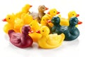 rubber ducks isolated on white background. Generated by AI Royalty Free Stock Photo