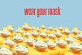 Rubber ducks wearing face mask Royalty Free Stock Photo