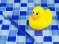 Rubber Ducky on Tiles Royalty Free Stock Photo