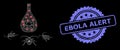 Rubber Ebola Alert Stamp and Bright Web Mesh Cockroach Poison with Lightspots Royalty Free Stock Photo