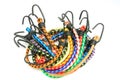 Rubber elastics colorful and hook Royalty Free Stock Photo