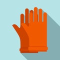 Rubber electric gloves icon, flat style