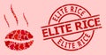 Textured Elite Rice Stamp and Red Love Coffee Aroma Mosaic Royalty Free Stock Photo