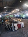 rubber factory that manufactures car tires Royalty Free Stock Photo