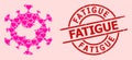 Grunge Fatigue Seal and Pink Lovely Chinese Flu Virus Mosaic