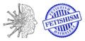 Rubber Fetishism Stamp and Network Coronavirus Man Head Mesh Royalty Free Stock Photo