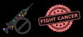 Rubber Fight Cancer Stamp Seal and Network No Vaccine with Flash Nodes