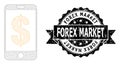 Rubber Forex Market Ribbon Watermark and Mesh Network Mobile Dollar Bank