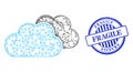 Rubber Fragile Stamp Seal and Net Clouds Mesh