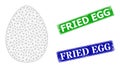 Rubber Fried Egg Stamp Imitations and Polygonal Mesh Egg Icon
