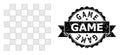 Rubber Game Ribbon Seal Stamp and Mesh Network Chess Board Royalty Free Stock Photo