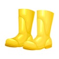 Rubber Garden Boots as Protective Uniform for Working in Yard Vector Illustration