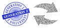 Rubber Generation Z Stamp Seal and Triangle Exchange Arrows Mosaic